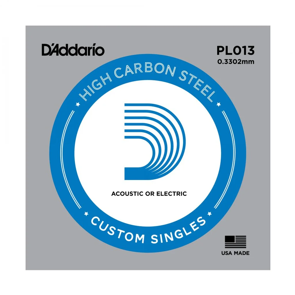 D'ADARIO PL013 Plain Steel Отдельная струна без обмотки, сталь, .013
