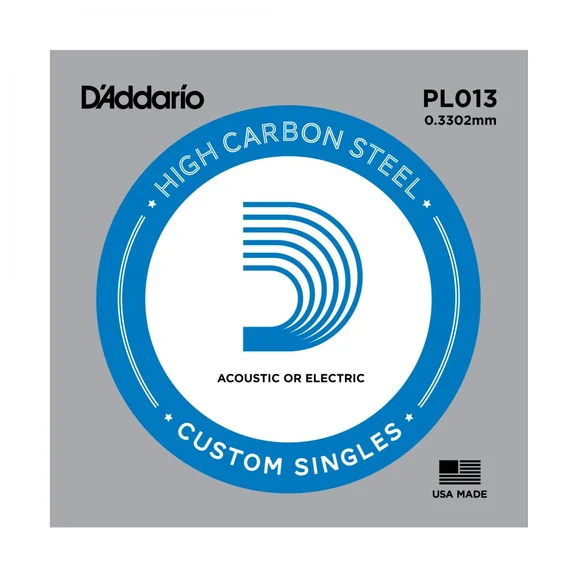 D'ADARIO PL013 Plain Steel Отдельная струна без обмотки, сталь, .013