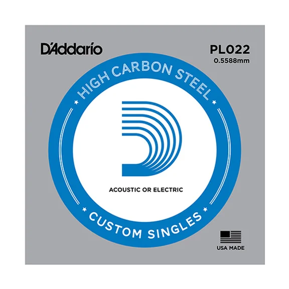 D'ADARIO PL022 Plain Steel Отдельная струна без обмотки, сталь, .022