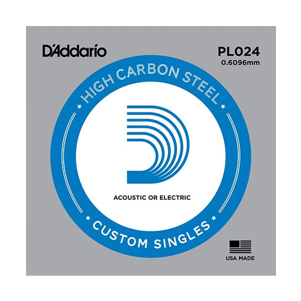 D'ADARIO PL024 Plain Steel Отдельная струна без обмотки, сталь, .024