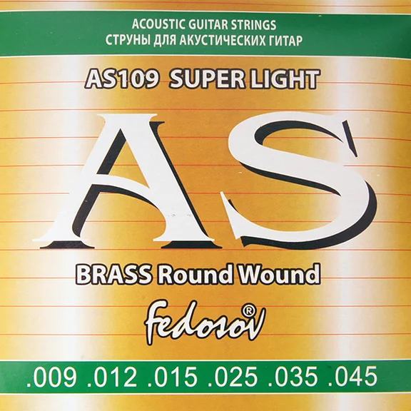 FEDOSOV AS109 Brass Round Wound Комплект струн для акустической гитары, латунь, 09-45 - 1